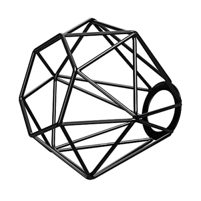 Afbeelding van ledscom.de Cage lampenkap, zwart, 155mm Ø, vervangende hangende metalen kooilampenkap, vintage lampenkap