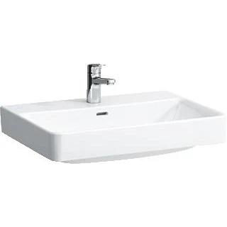 Afbeelding van LAUFEN Pro S wastafel met kraangat overloop wit