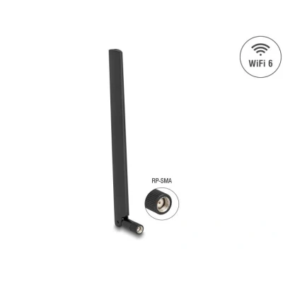 Afbeelding van Delock WiFi 6 Antenne RP SMA Stecker 3 dBi omnidirektional mit Kip
