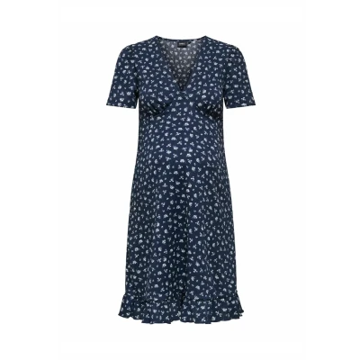 Afbeelding van Only Maternity Zomerjurk &#039;OLMBill&#039; donkerblauw / wit