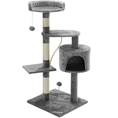Afbeelding van Cadoca Kattenboom met 3 kijkzones, 1 grot, 2 speelballen en touw.