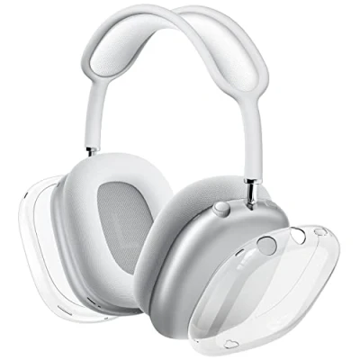 Afbeelding van VICHYIE Hoes voor Airpods Max, doorzichtige zachte TPU hoes, krasbestendig, transparante accessoires, beschermhoes Max hoofdtelefoons (transparant)