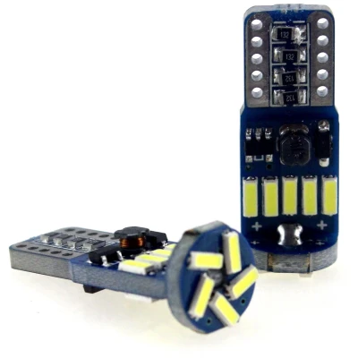 Afbeelding van T10 autolamp W5W 2 stuks 15 SMD daglichtwit 6000K CAN BUS 12V 24V DC