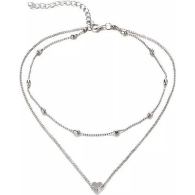 Afbeelding van Jomide Choker Zilverkleurig Hartje