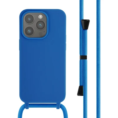 Afbeelding van Apple iPhone 14 Pro Hoesje Siliconen en TPU (zacht) iMoshion Softcase/Koordhoesje/Backcover Blauw Telefoonhoesje