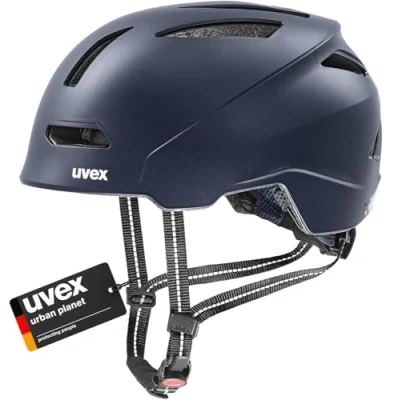 Afbeelding van uvex urban planet robuuste fietshelm voor dames en heren individueel passysteem geoptimaliseerde ventilatie deep space matt 58 61 cm