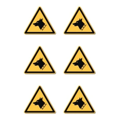 Afbeelding van Waarschuwing voor waakhonden: W013 DIN EN ISO 7010 / ASR A1.3 stickers: 5 cm, 6 stuks