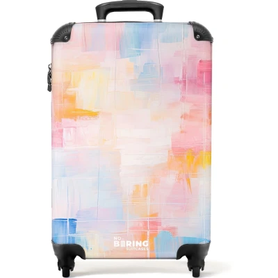 Afbeelding van NoBoringSuitcases.com® Handbagage koffer lichtgewicht Reiskoffer trolley Abstracte kleuren Rolkoffer met wieltjes Past binnen 55x40x20 en 55x35x25