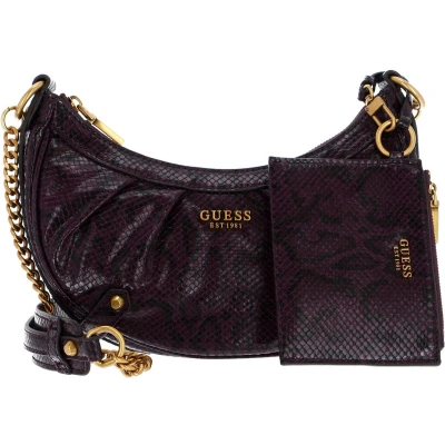 Afbeelding van GUESS Schoudertas Clelia Crossbody Top Zip Bag Plum Donkerpaars