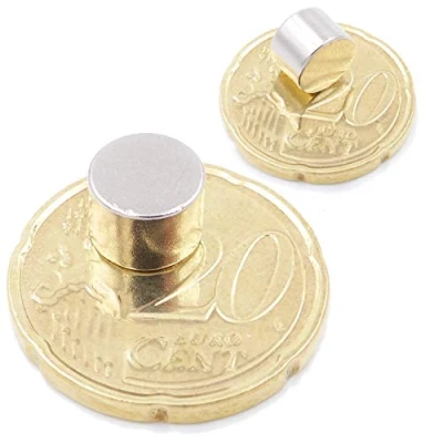 Afbeelding van Brudazon 40 mini schijfmagneten 8x6mm N52 dikke stand neodymium magneten ultrasterk Power magneet voor modelbouw, foto, whiteboard, prikbord, koelkast, knutselen magnetische schijf extra sterk