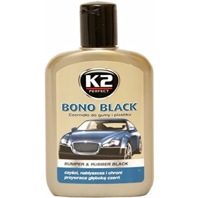 Afbeelding van K2 Bono Zwart auto rubber kunststof schokbestendig en onderhoudsspray 200 ml