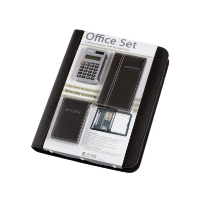 Afbeelding van Alassio Office Set Organizer A4 Kunstleer Zwart