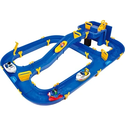 Afbeelding van BIG Waterplay Niagara Waterbaan Blauw Afmetingen 130 x 90 22 cm Grote glijbaan 3 boten, 1 watervliegtuig, 4 speelfiguren en 2 sloten Vanaf jaar