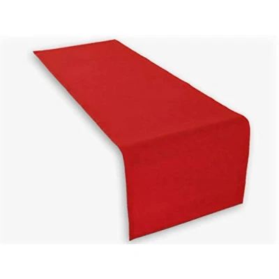 Afbeelding van Lemos Home Hoogwaardige katoenen tafelloper. Tafelkleed. Ruime keuze aan kleuren. (Rood)