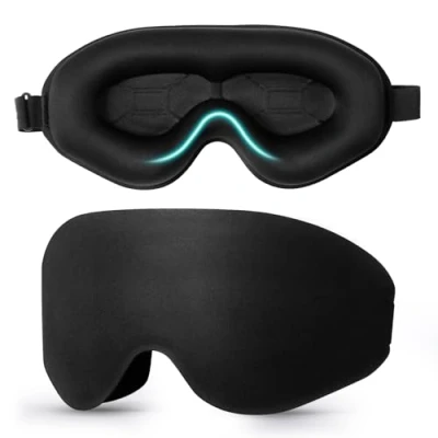 Afbeelding van Blendura Slaapmasker, 100% lichtdicht, 3D, superzacht, comfortabel, verstelbare oogschelp, zwart, 3D
