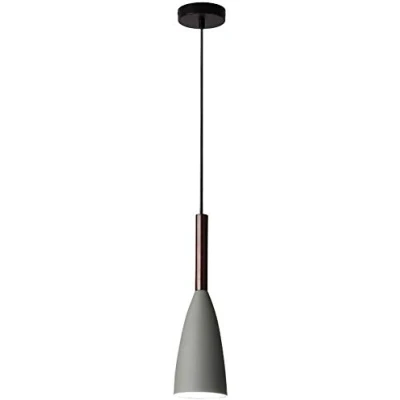 Afbeelding van Hobaca E27 grijs hout moderne Scandinavische hanglamp eetkamer verlichting keuken eiland lamp