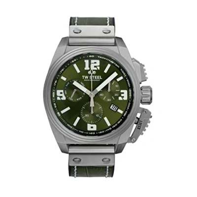 Afbeelding van TW Steel TW1116 Canteen Swiss Movement Chrono Groen Leer 46mm