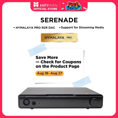 Afbeelding van HIFIMAN SERENADE Hi Fi DAC en Klasse A Hoofdtelefoonversterker met HYMALAYA PRO R2R DAC, Streaming Media, LAN bedraad Netwerk, Zwart