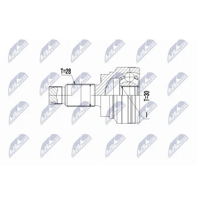 Afbeelding van Homokineet reparatie set, aandrijfas NTY NPZ BM 013