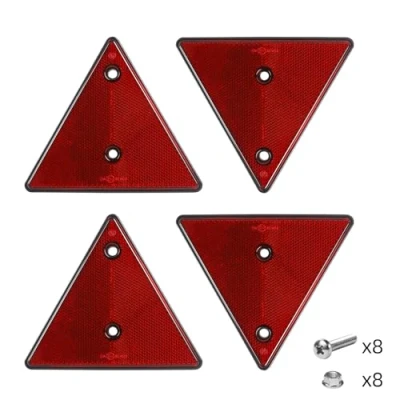 Afbeelding van AOHEWEI 4 x Rode Achter Reflectoren Driehoek Reflecterende Trailer Schroef Bevestiging Voor Caravan Gate Berichten Tractor Truck Boot Muren