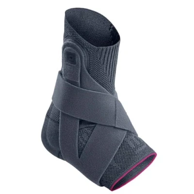 Afbeelding van medi Levamed Active enkelbandage, links, zilver, maat VI, voetbandage voor enkelgewricht, compressie met stabiliserend gordelsysteem