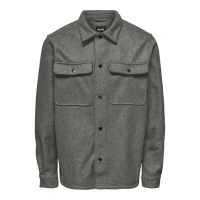 Afbeelding van ONLY&amp;SONS ONSASH OVR WOOLEN LOOK PKT LS SHIRT NOOS Heren Overhemden