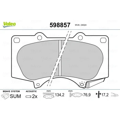 Afbeelding van Valeo Remblokset 598857