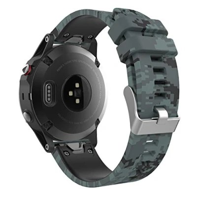 Afbeelding van MoKo Strap Compatible with Fenix 7/7 Pro/6/6 Pro/5/5 Plus/Forerunner 965/955/945/Instinct Solar/Instinct 2, Quick Fit 22mm Silicone Replacement Sport Watch Band, Shallow Digital Camouflage