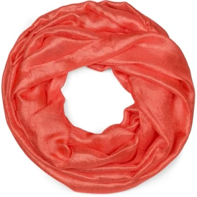 Afbeelding van styleBREAKER Dames Loop sjaal licht en zijdeachtig in effen kleuren, lichtgewicht zomer tube één kleur 01017063, Koraal, Eén Maat