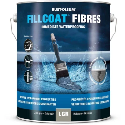 Afbeelding van Mathys fillcoat vezels waterproofing 5 liter, lichtgrijs ral 7035, blik