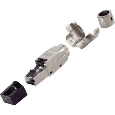 Afbeelding van BKL Electronic RJ45 haakse Stekker, zonder gereedschap, STP, Cat 6A 10121202 recht Aantal polen 8P8C Zilver 1