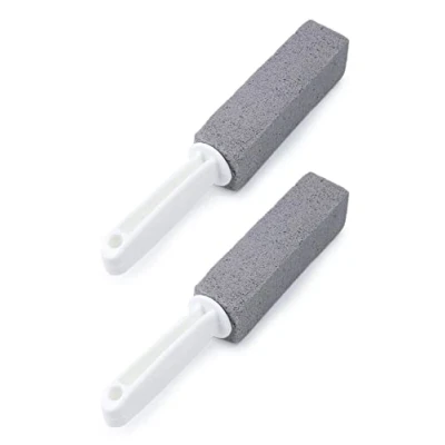 Afbeelding van QWORK® 2 stuks puimsteen reinigingssteen, reinigingsblok, diepe voor keuken, barbecue, badkamer, toilet, pedicure, zwembad
