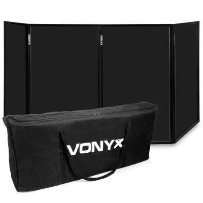 Afbeelding van Vonyx DB2B inklapbaar DJ booth scherm met tas 280 x 120cm totaal