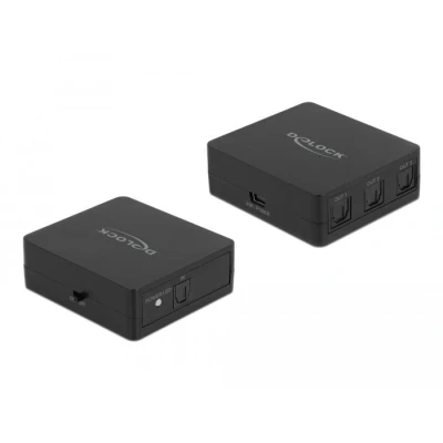 Afbeelding van Delock S/PDIF TOSLINK Splitter 1 In 3 Out mit USB Stromversorgung De