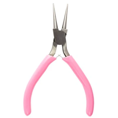 Afbeelding van Ideen mit Herz Mini ronde tang met dubbele veer, verchroomd, voor draadwerk, sieraden maken, doe het zelf, handwerk