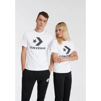 Afbeelding van Converse GO TO STAR Chevron TEE Unisex Tshirt print, Maat: Large, White