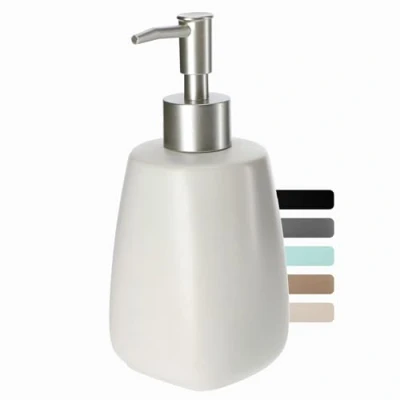 Afbeelding van KADAX zeepdispenser met pomp, pompdispenser van keramiek, dispenser voor vloeibare zeep, afwasmiddel, lotiondispenser, afwasmiddeldispenser badkamer, keuken, (crème)