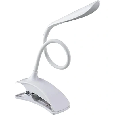 Afbeelding van Retoo Leeslamp boek klem USB oplaadbare boekenlamp 360 flexibele klemlamp met 14 LED&#039;s traploze helderheid nachtlezen bedlamp voor reizen bed studeren werken lange looptijd wit
