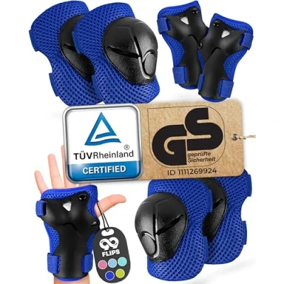 Afbeelding van 99FLIPS Kniebeschermers Kinderen 3 Jaar TÜV GS [6 delig] FLASH XS Blauw