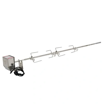 Afbeelding van BBQ Toro Roestvrijstalen grillspiesset voor de complete Weber Genesis II 400 en 600 serie incl. 4 x vleespennen, motor, motorhouder, draaispit, rotisserie, draaispies …
