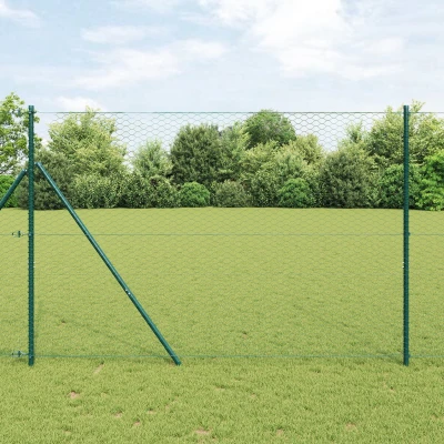 Afbeelding van vidaXL Hexagonaal Hek Groen 1.5x100 m Staal