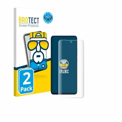 Afbeelding van BROTECT Screenprotector voor Motorola Edge 50 Pro Folie Beschermfolie transparant volledig dekking (2 Stuks)