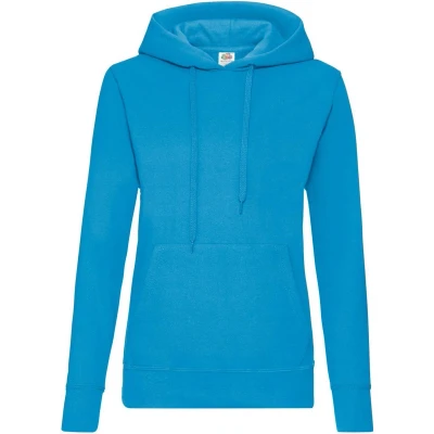 Afbeelding van Fruit Of The Loom Dames Fit Sweatshirt Met Capuchon / Hoodie (Azure Blauw) Maat L