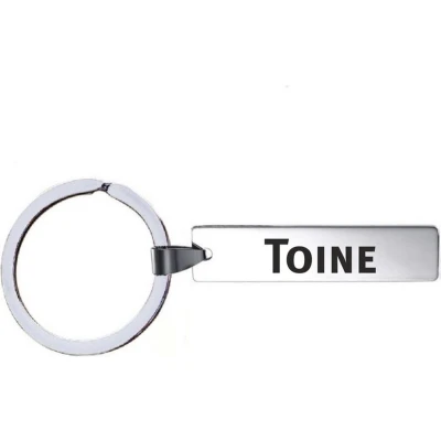 Afbeelding van Sleutelhanger Met Naam Toine RVS