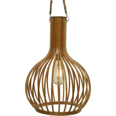 Afbeelding van Lumineo solar hanglamp bamboe 28 cm tuinverlichting