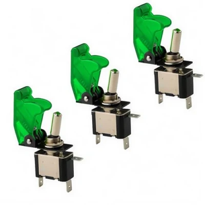 Afbeelding van CESFONJER tuimelschakelaar met led display, groene voor auto, 12 V/20 A, SPST tuimelschakelaar, aan/uit schakelaar, groen (3 stuks)
