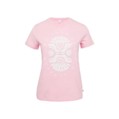 Afbeelding van QS MIT Front Tshirt print, Dames, Maat: Large, Zartrosa