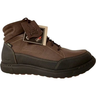 Afbeelding van Clarks Veterboots, Heren, Maat: 47, Dk brown wlined Leer/ synthetisch