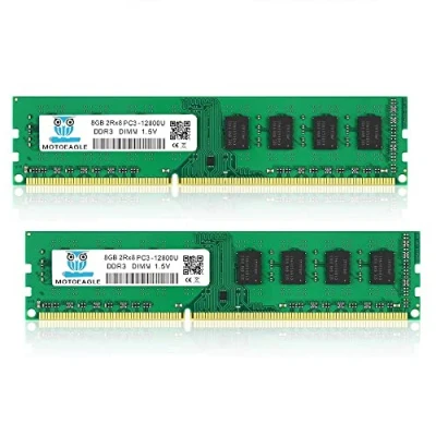 Afbeelding van 16GB (2X8GB) PC3 12800U DDR3 1600 UDIMM 2Rx8 DIMM 8GB 1600MHz SDRAM 240 Pin 1.5V CL11 Non ECC Desktop PC Werkgeheugen Kit