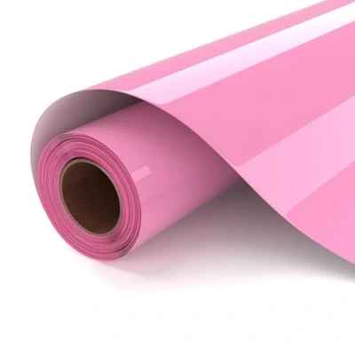 Afbeelding van UIOK Flex om op te strijken, roze vinyl, 30,5 x 183 cm, flex, roze, HTV, voor Cricut gemakkelijk snijden en wieden